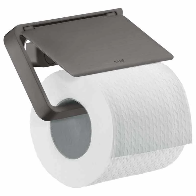 Axor Universal Accessories Toilet Roll Holder With Cover - Brushed Black Chrome - 42836340 1 Axor Universal Accessories Toilet Roll Holder With Cover - Brushed Black Chrome - 42836340