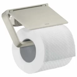 Axor Universal Accessories Toilet Roll Holder With Cover - Stainless Steel Optic - 42836800