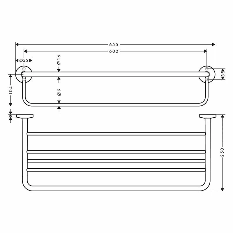 AXOR Universal Circular Towel Rack With Towel Holder - Chrome - 42843000 2 AXOR Universal Circular Towel Rack With Towel Holder - Chrome - 42843000 - Image 2