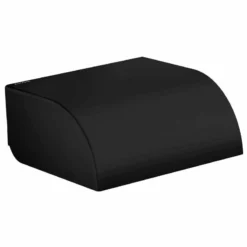 AXOR Universal Circular Toilet Paper Holder With Cover - Matt Black - 42858670