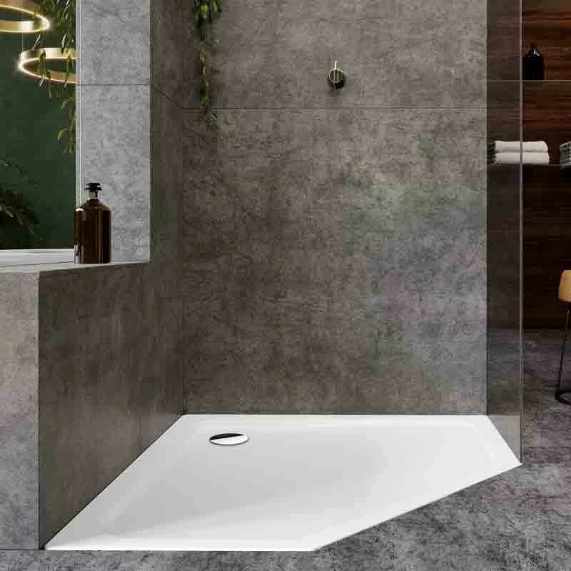Kaldewei Cornezza 1000x1000mm Pentagonal Shower Tray - Alpine White - 459200010001 2 Kaldewei Cornezza 1000x1000mm Pentagonal Shower Tray - Alpine White - 459200010001 - Image 2