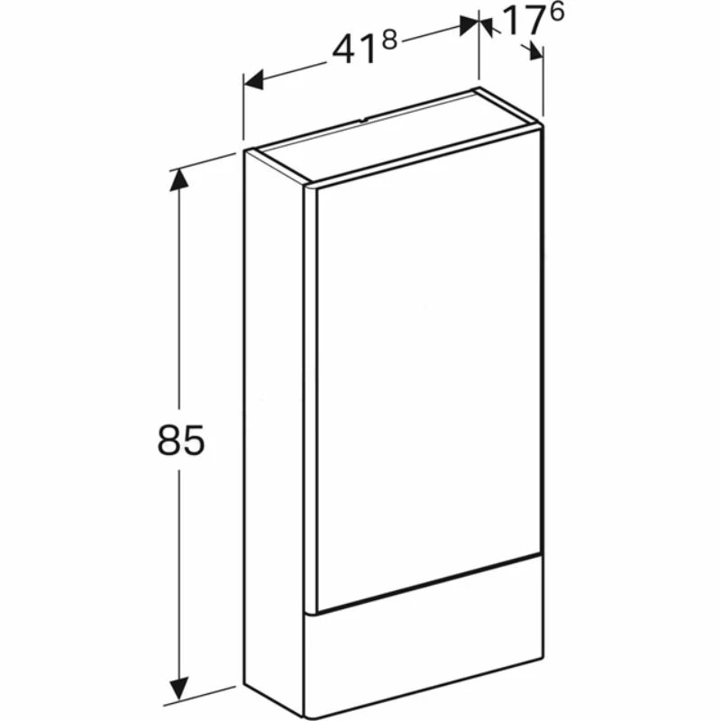 Geberit Selnova Square Mirror Cabinet 418mm - Lava - 501.412.JK.1 2 Geberit Selnova Square Mirror Cabinet 418mm - Lava - 501.412.JK.1 - Image 2