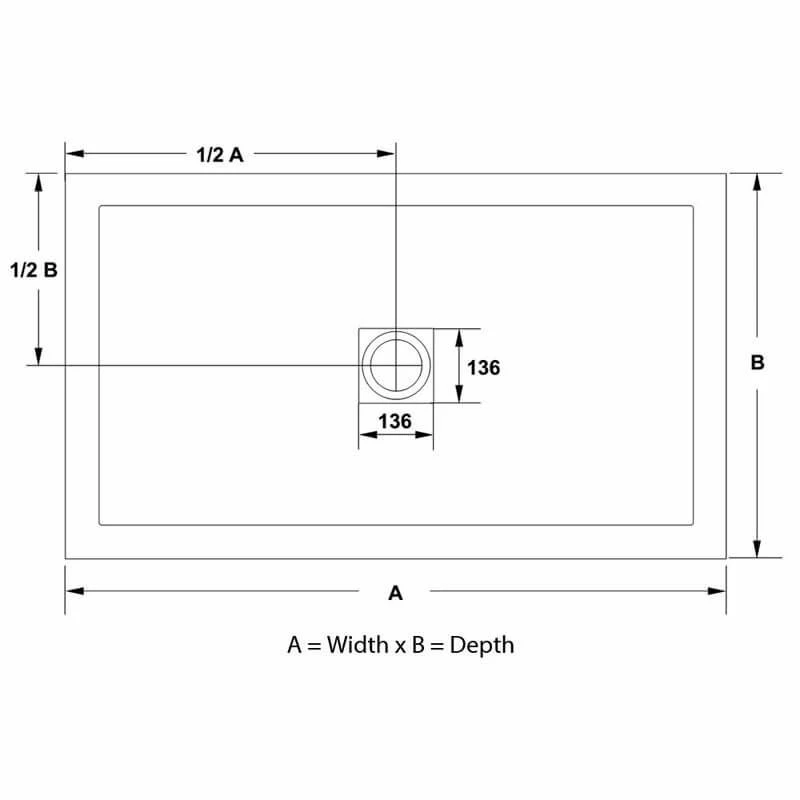 April Waifer Rectangular Slate Effect Shower Tray - White - 1100 X 900mm - 556/000 2 April Waifer Rectangular Slate Effect Shower Tray - White - 1100 X 900mm - 556/000 - Image 2