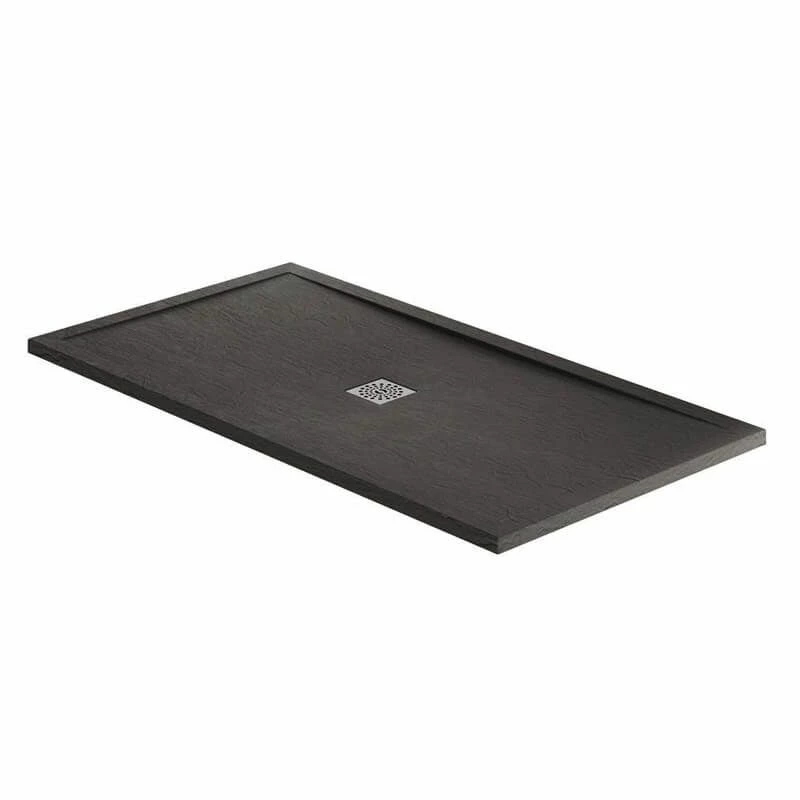 April Waifer Rectangular Slate Effect Shower Tray - Black - 1400 X 760mm - 562/999 1 April Waifer Rectangular Slate Effect Shower Tray - Black - 1400 X 760mm - 562/999