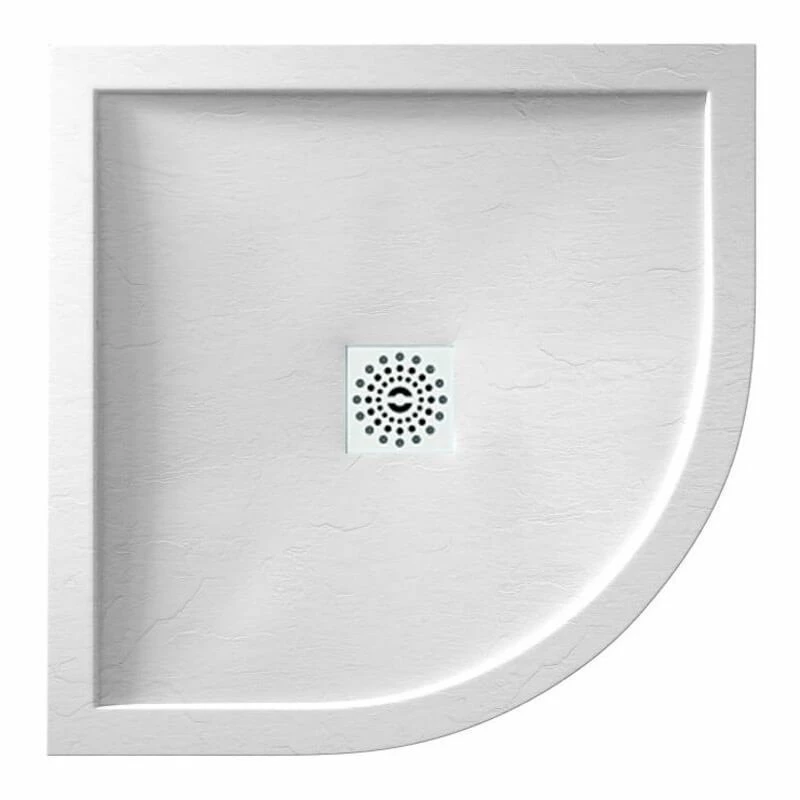 April Waifer Quadrant Slate Effect Shower Tray 800mm - White - 585/000 1 April Waifer Quadrant Slate Effect Shower Tray 800mm - White - 585/000
