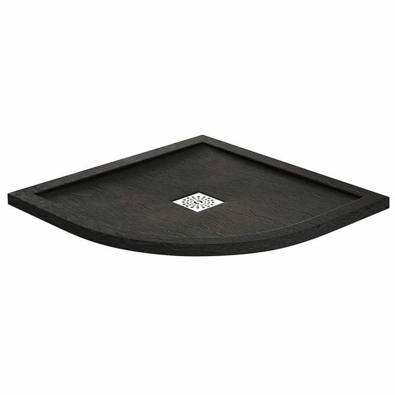 April Waifer Quadrant Slate Effect Shower Tray 900mm - Black - 586/999 1 April Waifer Quadrant Slate Effect Shower Tray 900mm - Black - 586/999