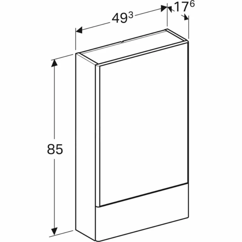 Geberit Selnova Square Mirror Cabinet 493mm - White - 500.157.01.1 2 Geberit Selnova Square Mirror Cabinet 493mm - White - 500.157.01.1 - Image 2
