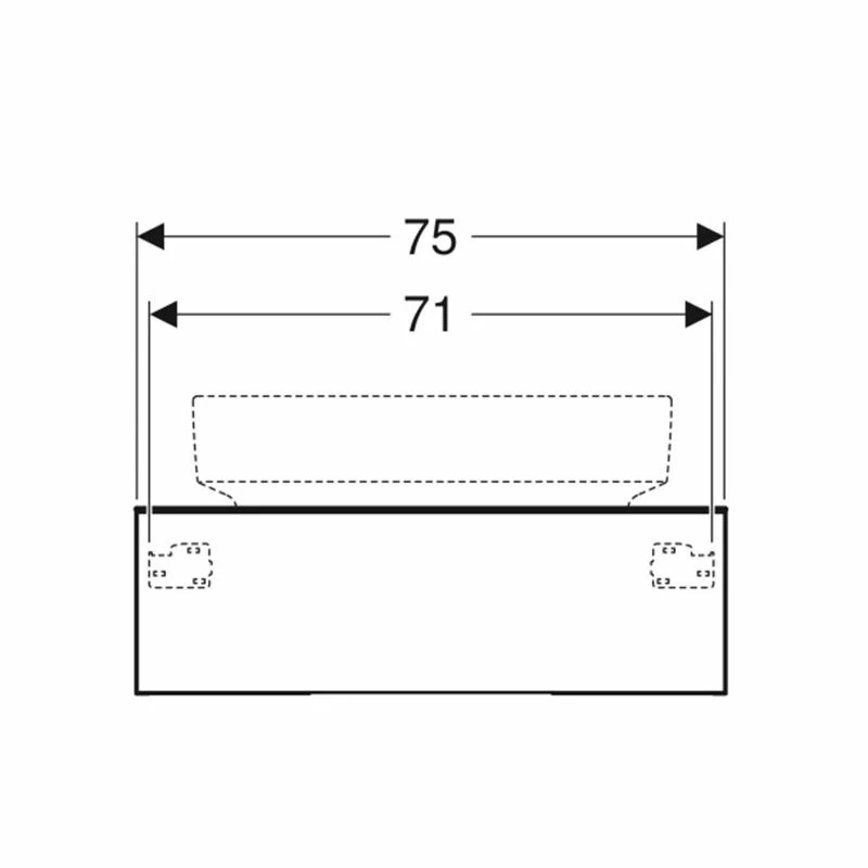 Geberit Variform 750mm Cabinet For Lay-On Washbasin 1 Drawer Shelf Surface & Trap - Lava - 501.160.00.1 3 Geberit Variform 750mm Cabinet For Lay-On Washbasin 1 Drawer Shelf Surface & Trap - Lava - 501.160.00.1 - Image 3