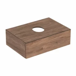 Geberit Variform 750mm Cabinet For Lay-On Washbasin 1 Drawer Shelf Surface & Trap - Dark Hickory - 501.162.00.1