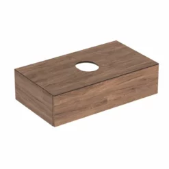 Geberit Variform 900mm Cabinet For Lay-On Washbasin 1 Drawer Shelf Surface & Trap - Dark Hickory - 501.168.00.1