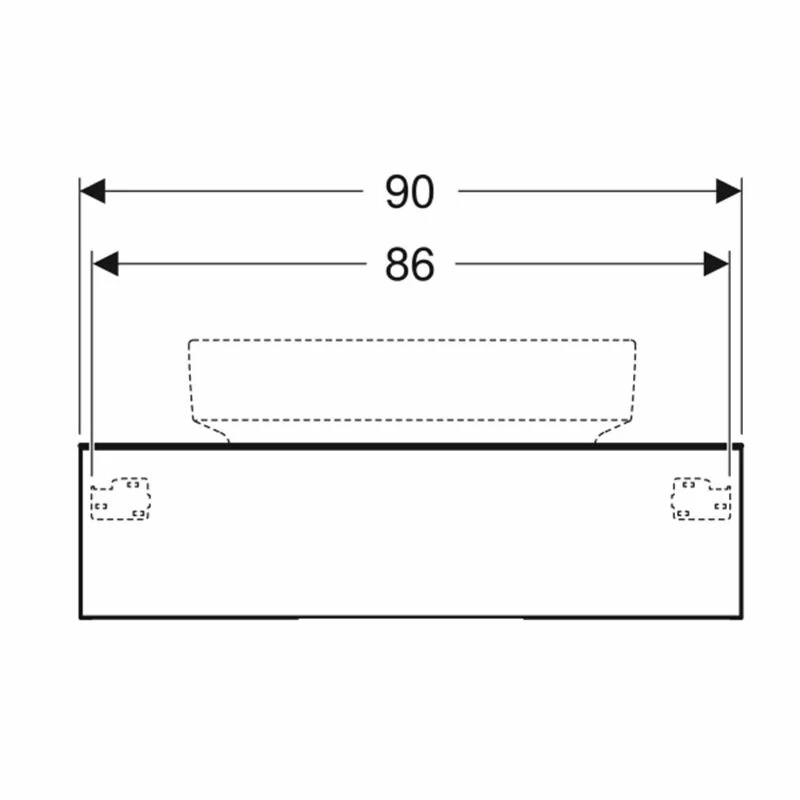 Geberit Variform 900mm Cabinet For Lay-On Washbasin 1 Drawer Shelf Surface & Trap - Dark Hickory - 501.168.00.1 3 Geberit Variform 900mm Cabinet For Lay-On Washbasin 1 Drawer Shelf Surface & Trap - Dark Hickory - 501.168.00.1 - Image 3