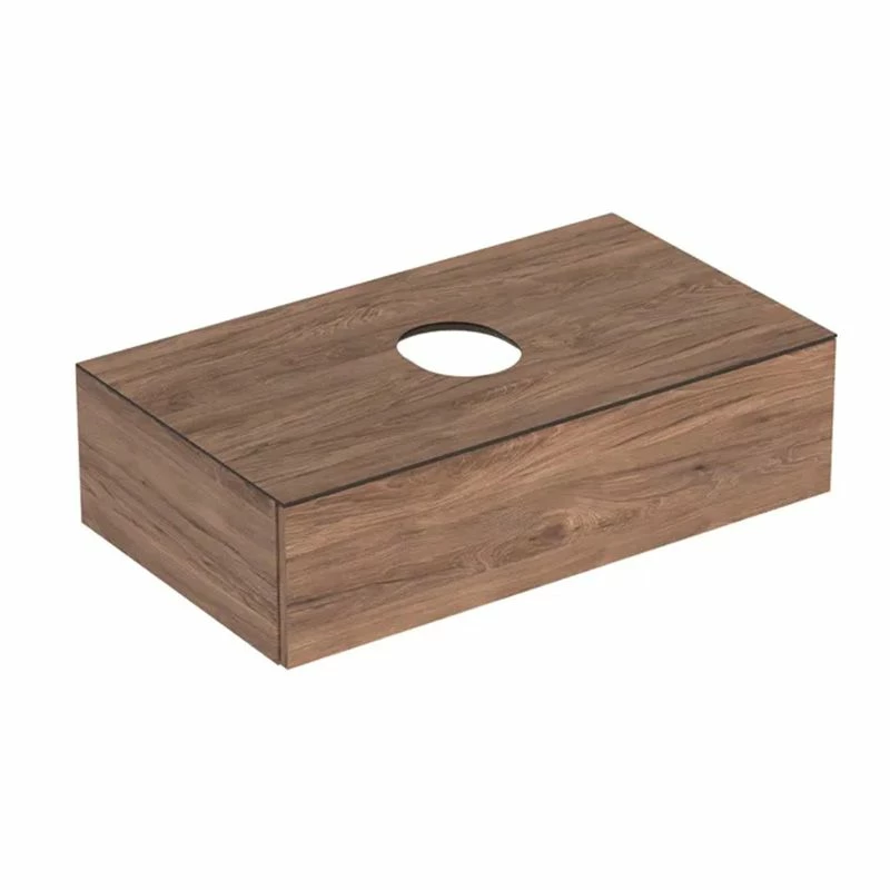 Geberit Variform 900mm Cabinet For Lay-On Washbasin 1 Drawer Shelf Surface & Trap - Dark Hickory - 501.168.00.1 1 Geberit Variform 900mm Cabinet For Lay-On Washbasin 1 Drawer Shelf Surface & Trap - Dark Hickory - 501.168.00.1