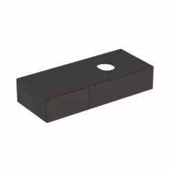 Geberit Variform 1200mm Cabinet For Lay-On Washbasin 2 Drawers Shelf Surface & Trap - Lava - 501.172.00.1