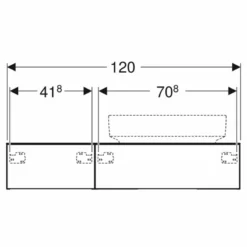 Geberit Variform 1200mm Cabinet For Lay-On Washbasin 2 Drawers Shelf Surface & Trap - Lava - 501.172.00.1 7 Geberit Variform 1200mm Cabinet For Lay-On Washbasin 2 Drawers Shelf Surface & Trap - Lava - 501.172.00.1 -IDEAL STANDARD Shop 5 0 501.172.00.1 dimensions