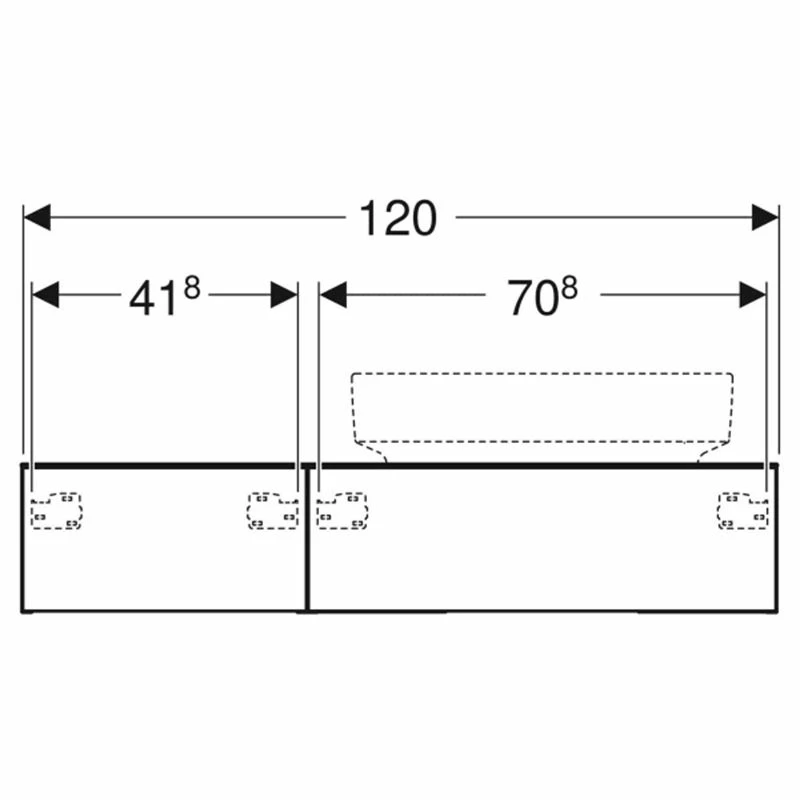 Geberit Variform 1200mm Cabinet For Lay-On Washbasin 2 Drawers Shelf Surface & Trap - Lava - 501.172.00.1 3 Geberit Variform 1200mm Cabinet For Lay-On Washbasin 2 Drawers Shelf Surface & Trap - Lava - 501.172.00.1 - Image 3
