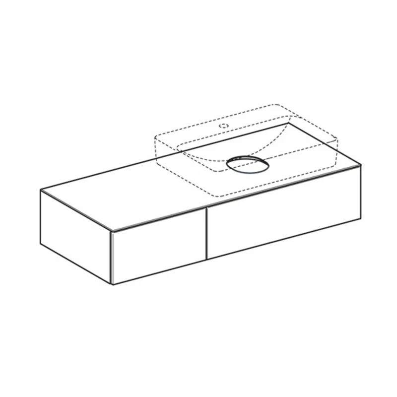 Geberit Variform 1200mm Cabinet For Lay-On Washbasin 2 Drawers Shelf Surface & Trap - Lava - 501.172.00.1 2 Geberit Variform 1200mm Cabinet For Lay-On Washbasin 2 Drawers Shelf Surface & Trap - Lava - 501.172.00.1 - Image 2