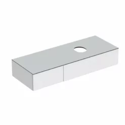 Geberit Variform 1350mm Cabinet For Lay-On Washbasin 2 Drawers Shelf Surface & Trap - White - 501.177.00.1