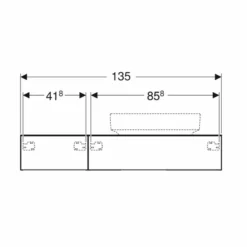 Geberit Variform 1350mm Cabinet For Lay-On Washbasin 2 Drawers Shelf Surface & Trap - Dark Hickory - 501.180.00.1 7 Geberit Variform 1350mm Cabinet For Lay-On Washbasin 2 Drawers Shelf Surface & Trap - Dark Hickory - 501.180.00.1 -IDEAL STANDARD Shop 5 0 501.180.00.1 dimensions