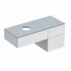 Geberit Variform 1200mm Cabinet For Lay-On Washbasin 3 Drawers Shelf Surface & Trap - White - 501.183.00.1
