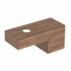 Geberit Variform 1200mm Cabinet For Lay-On Washbasin 3 Drawers Shelf Surface & Trap - Dark Hickory - 501.186.00.1