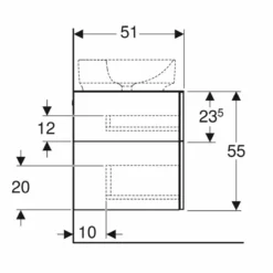 Geberit Variform 1200mm Cabinet For Lay-On Washbasin 3 Drawers Shelf Surface & Trap - Dark Hickory - 501.186.00.1 -IDEAL STANDARD Shop 5 0 501.186.00.1 dimensions 1
