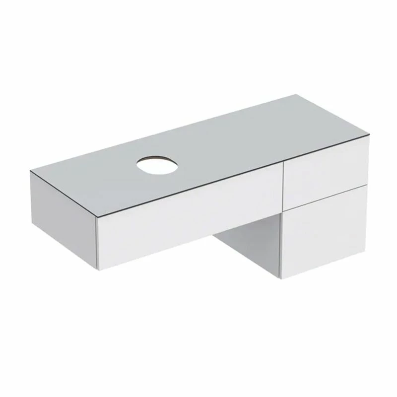 Geberit Variform 1350mm Cabinet For Lay-On Washbasin 3 Drawers Shelf Surface & Trap - White - 501.189.00.1 1 Geberit Variform 1350mm Cabinet For Lay-On Washbasin 3 Drawers Shelf Surface & Trap - White - 501.189.00.1