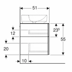 Geberit Variform 1350mm Cabinet For Lay-On Washbasin 3 Drawers Shelf Surface & Trap - Lava - 501.190.00.1 8 Geberit Variform 1350mm Cabinet For Lay-On Washbasin 3 Drawers Shelf Surface & Trap - Lava - 501.190.00.1 -IDEAL STANDARD Shop 5 0 501.190.00.1 dimensions 1