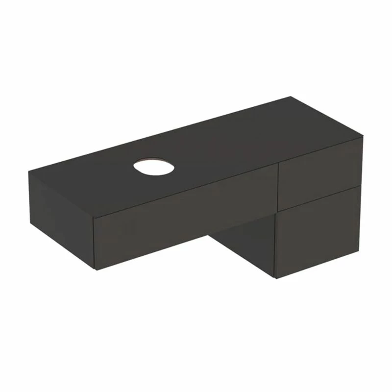 Geberit Variform 1350mm Cabinet For Lay-On Washbasin 3 Drawers Shelf Surface & Trap - Lava - 501.190.00.1 1 Geberit Variform 1350mm Cabinet For Lay-On Washbasin 3 Drawers Shelf Surface & Trap - Lava - 501.190.00.1