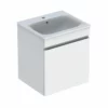 Geberit Renova Plan 550mm Slim Rim Vanity Basin & Basin Unit - White - 501.914.01.1