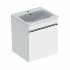 Geberit Renova Plan 550mm Slim Rim Vanity Basin & Basin Unit - White - 501.914.01.1