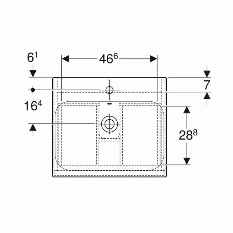 Geberit Renova Plan 550mm Slim Rim Vanity Basin & Basin Unit - Lava - 501.914.JK.1 2 Geberit Renova Plan 550mm Slim Rim Vanity Basin & Basin Unit - Lava - 501.914.JK.1 - Image 2