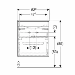Geberit Renova Plan 550mm Slim Rim Vanity Basin & Basin Unit - Lava - 501.914.JK.1 6 Geberit Renova Plan 550mm Slim Rim Vanity Basin & Basin Unit - Lava - 501.914.JK.1 -IDEAL STANDARD Shop 5 0 501.914.jk .1 dimensions1