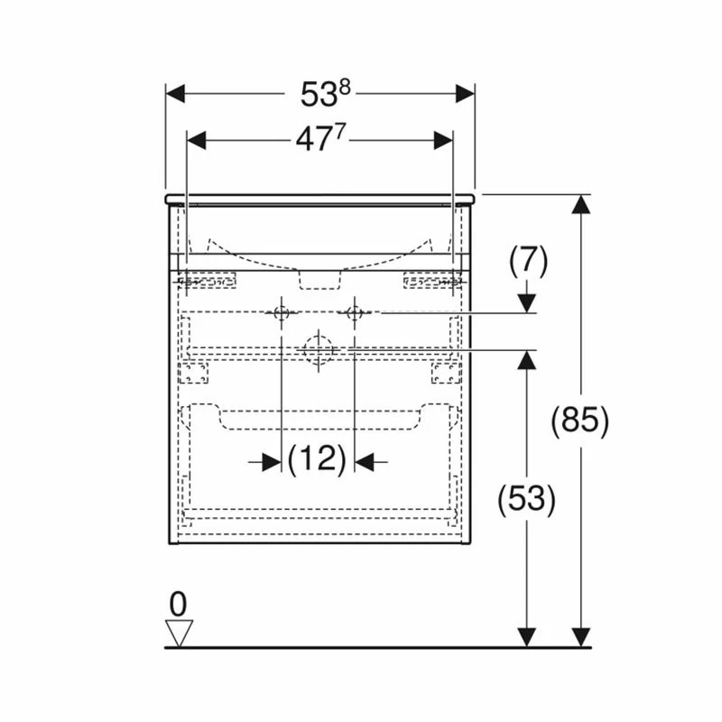 Geberit Renova Plan 550mm Slim Rim Vanity Basin & Basin Unit - Lava - 501.914.JK.1 3 Geberit Renova Plan 550mm Slim Rim Vanity Basin & Basin Unit - Lava - 501.914.JK.1 - Image 3