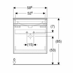 Geberit Renova Plan 600mm Slim Rim Vanity Basin & Basin Unit - White - 501.915.01.1 6 Geberit Renova Plan 600mm Slim Rim Vanity Basin & Basin Unit - White - 501.915.01.1 -IDEAL STANDARD Shop 5 0 501.915.01.1 dimensions1