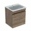 Geberit Renova Plan 600mm Slim Rim Vanity Basin & Basin Unit - Hickory - 501.915.JR.1