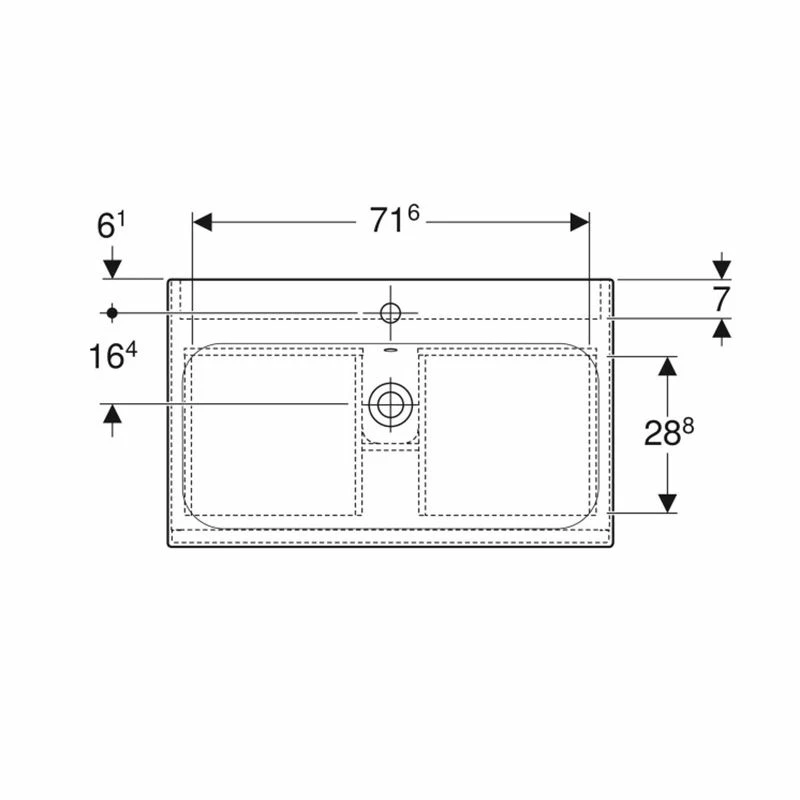 Geberit Renova Plan 800mm Slim Rim Vanity Basin & Basin Unit - White - 501.916.01.1 2 Geberit Renova Plan 800mm Slim Rim Vanity Basin & Basin Unit - White - 501.916.01.1 - Image 2