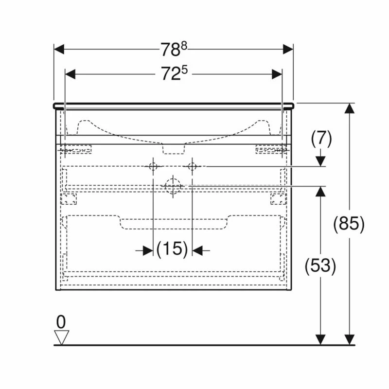 Geberit Renova Plan 800mm Slim Rim Vanity Basin & Basin Unit - White - 501.916.01.1 3 Geberit Renova Plan 800mm Slim Rim Vanity Basin & Basin Unit - White - 501.916.01.1 - Image 3