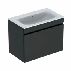 Geberit Renova Plan 800mm Slim Rim Vanity Basin & Basin Unit - Lava - 501.916.JK.1