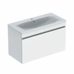 Geberit Renova Plan 1000mm Slim Rim Vanity Basin & Basin Unit - White - 501.917.01.1