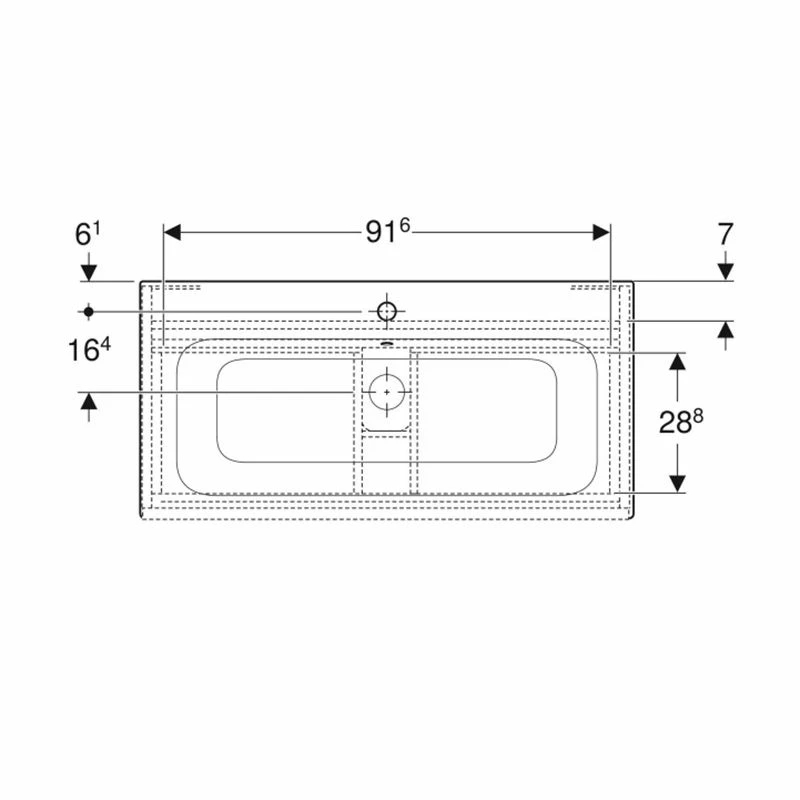 Geberit Renova Plan 1000mm Slim Rim Vanity Basin & Basin Unit - Hickory - 501.917.JR.1 2 Geberit Renova Plan 1000mm Slim Rim Vanity Basin & Basin Unit - Hickory - 501.917.JR.1 - Image 2