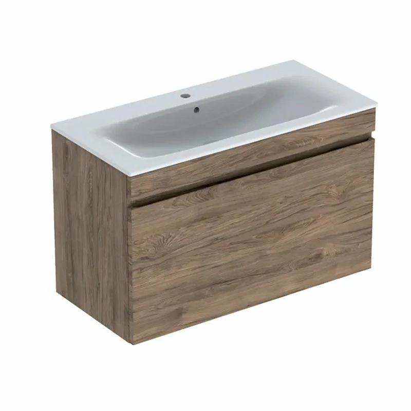 Geberit Renova Plan 1000mm Slim Rim Vanity Basin & Basin Unit - Hickory - 501.917.JR.1 1 Geberit Renova Plan 1000mm Slim Rim Vanity Basin & Basin Unit - Hickory - 501.917.JR.1