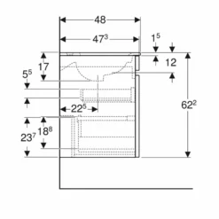Geberit Renova Plan 1300mm Double Slim Rim Vanity Basin & Basin Unit - Hickory - 501.918.JR.1 -IDEAL STANDARD Shop 5 0 501.918.jr .1 dimensions1