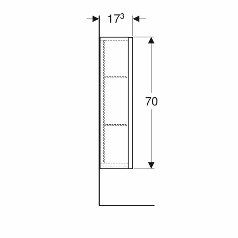 Geberit Renova Plan 70cm High Level Bathroom Cabinet - Gloss - White - 501.920.01.1 4 Geberit Renova Plan 70cm High Level Bathroom Cabinet - Gloss - White - 501.920.01.1 - Image 4