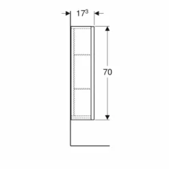 Geberit Renova Plan 70cm High Level Bathroom Cabinet - Matt - Lava - 501.920.JK.1 -IDEAL STANDARD Shop 5 0 501.920.jk .1 dimensions2