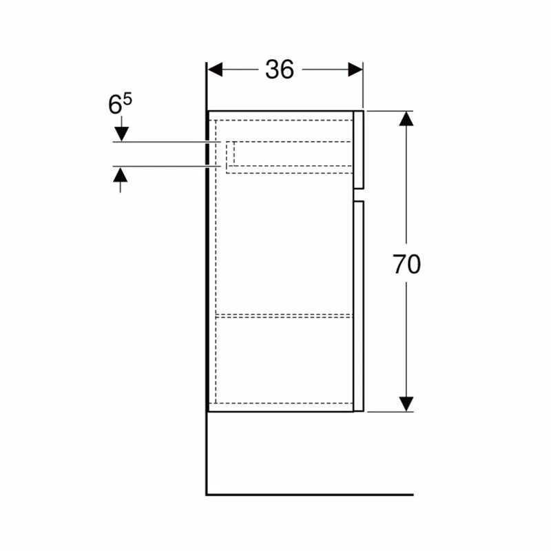 Geberit Renova Plan 70cm Low Level Bathroom Cabinet - Textured Foil - Light Hickory - 501.921.00.1 4 Geberit Renova Plan 70cm Low Level Bathroom Cabinet - Textured Foil - Light Hickory - 501.921.00.1 - Image 4