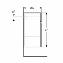 Geberit Renova Plan 70cm Low Level Bathroom Cabinet - Gloss - White - 501.921.01.1 7 Geberit Renova Plan 70cm Low Level Bathroom Cabinet - Gloss - White - 501.921.01.1 -IDEAL STANDARD Shop 5 0 501.921.01.1 dimensions2