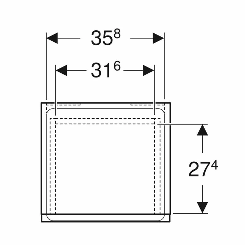Geberit Renova Plan 70cm Low Level Bathroom Cabinet - Textured Foil - Hickory - 501.921.JR.1 2 Geberit Renova Plan 70cm Low Level Bathroom Cabinet - Textured Foil - Hickory - 501.921.JR.1 - Image 2