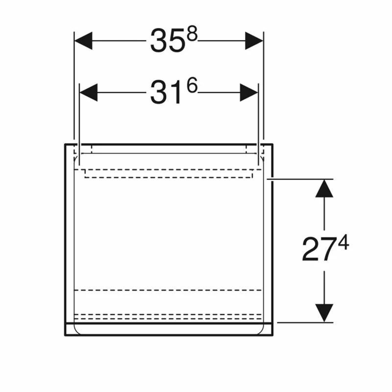 Geberit Renova Plan 105cm Medium Level Bathroom Cabinet - Gloss - White - 501.922.01.1 2 Geberit Renova Plan 105cm Medium Level Bathroom Cabinet - Gloss - White - 501.922.01.1 - Image 2