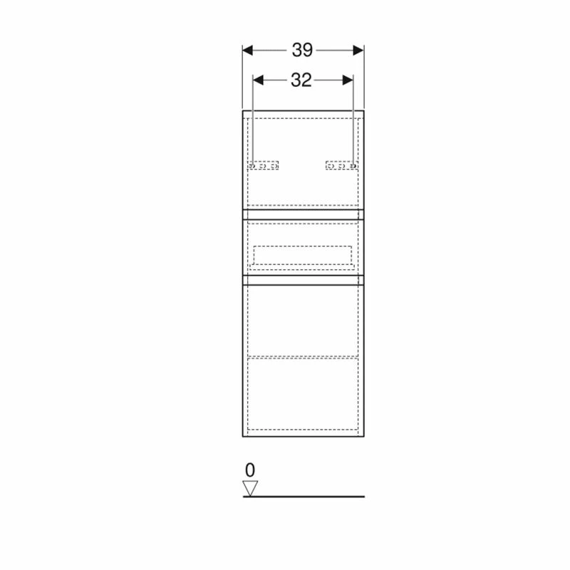 Geberit Renova Plan 105cm Medium Level Bathroom Cabinet - Gloss - White - 501.922.01.1 3 Geberit Renova Plan 105cm Medium Level Bathroom Cabinet - Gloss - White - 501.922.01.1 - Image 3