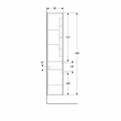 Geberit Renova Plan 180cm Tall Bathroom Cabinet - Textured Foil - Light Hickory - 501.923.00.1 7 Geberit Renova Plan 180cm Tall Bathroom Cabinet - Textured Foil - Light Hickory - 501.923.00.1 -IDEAL STANDARD Shop 5 0 501.923.00.1 dimensions2